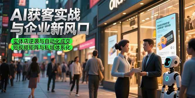（15348期）AI获客实战与企业新风口，实体店逆袭与自动化成交 短视频矩阵与私域体系化-韬哥副业项目资源网