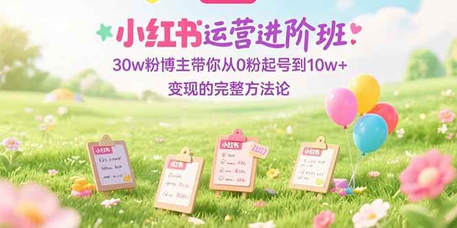 图片[1]-（15318期）小红书运营进阶班：30w粉博主带你从0粉起号到10w+变现的完整方法论-韬哥副业项目资源网