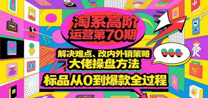淘系高阶运营第70期，解决难点、改内外销策略，大佬操盘方法，标品从0到爆款全过程-韬哥副业项目资源网
