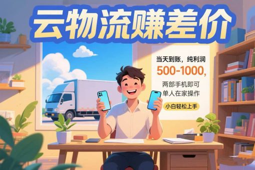 (15492期)云物流赚差价 当天到账纯利润500-1000 两部手机即可 可单人在家操作 小…-韬哥副业项目资源网