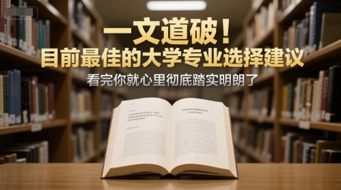 付费文章：一文道破！目前最佳的大学专业选择建议，看完你就心里彻底踏实明朗了-韬哥副业项目资源网