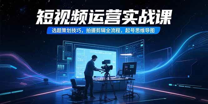 （15375期）短视频运营实战课，选题策划技巧，拍摄剪辑全流程，起号思维导图-韬哥副业项目资源网
