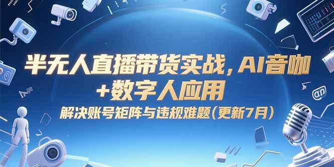 (15280期)半无人直播带货实战,AI音咖+数字人应用 解决账号矩阵与违规难题(更新7月)-韬哥副业项目资源网