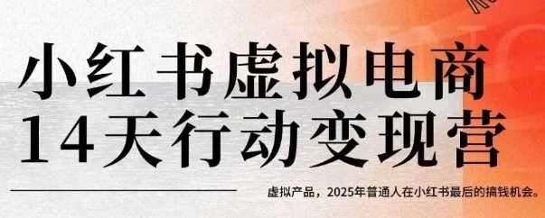 小红书虚拟电商14天变现训练营，虚拟产品，2025年普通人在小红书最后的搞钱机会-韬哥副业项目资源网