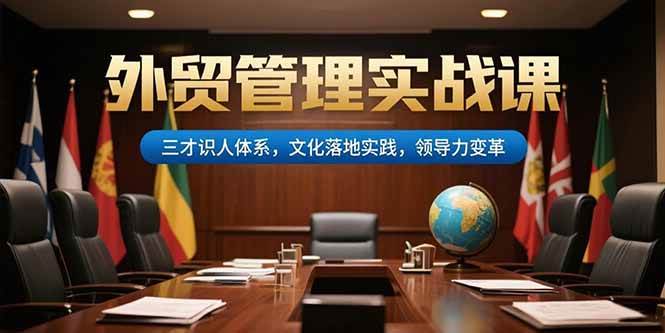 (15380期)外贸管理实战课,三才识人体系,文化落地实践,领导力变革-韬哥副业项目资源网