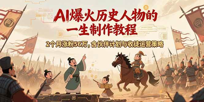 (15336期)AI历史人物赛道课程,2个月涨粉56万,含伙伴计划与收徒运营策略-韬哥副业项目资源网
