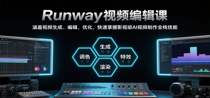 Runway视频编辑课,涵盖视频生成、编辑、优化,快速掌握影视级AI视频制作全栈技能-韬哥副业项目资源网