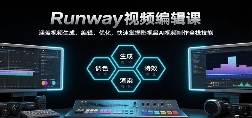 Runway视频编辑课，涵盖视频生成、编辑、优化，快速掌握影视级AI视频制作全栈技能-韬哥副业项目资源网