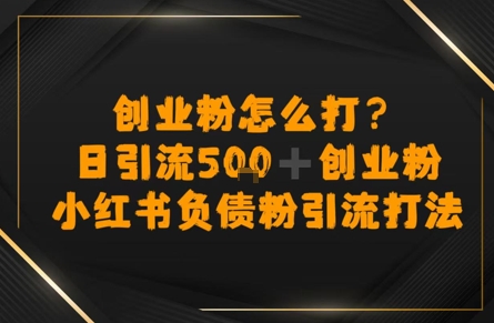 创业粉怎么打？小红书负债粉引流打粉，日引流500+精准创业粉-韬哥副业项目资源网