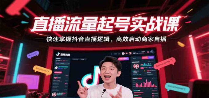 直播流量起号实战课,快速掌握抖音直播逻辑,高效启动商家自播-韬哥副业项目资源网