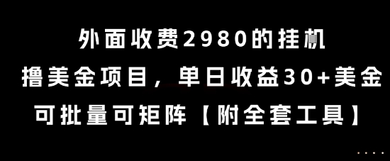 外面收费2980的挂G撸美金项目，单日收益30+美金，可批量可矩阵【揭秘】-韬哥副业项目资源网