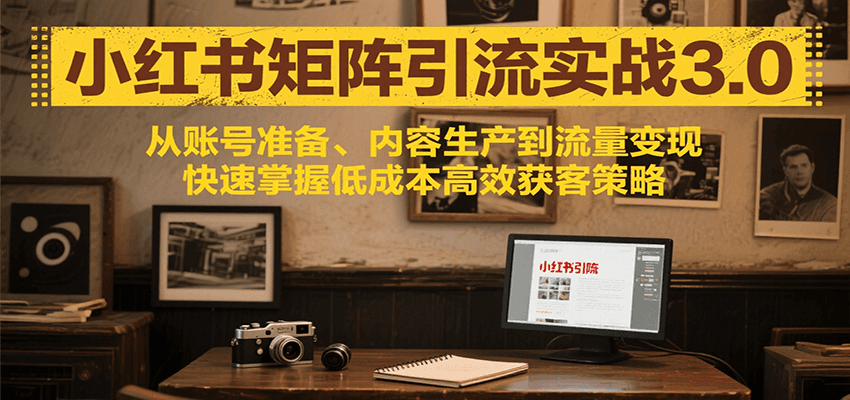小红书矩阵引流3.0，从账号准备、内容生产到流量变现，快速掌握低成本高效获客策略-韬哥副业项目资源网