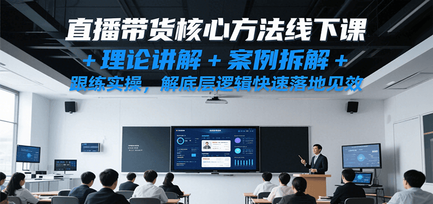 直播带货核心方法线下课，理论讲解+案例拆解+跟练实操，解底层逻辑快速落地见效-韬哥副业项目资源网