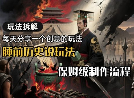 玩法拆解睡前历史说玩法，保姆级制作流程-韬哥副业项目资源网