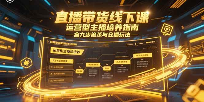 （15281期）直播带货线下课，运营型主播培养指南，含九步绝杀与仓播玩法-韬哥副业项目资源网