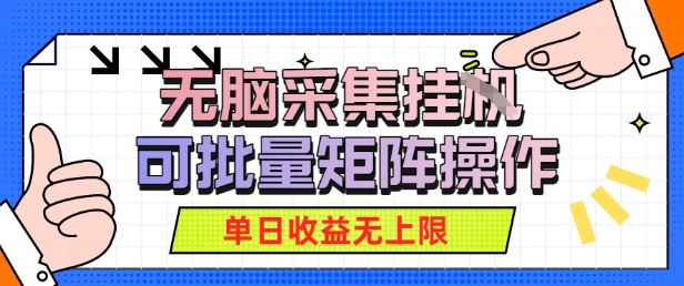 无脑采集自动运行,可批量矩阵操作,单日收益无上限-韬哥副业项目资源网