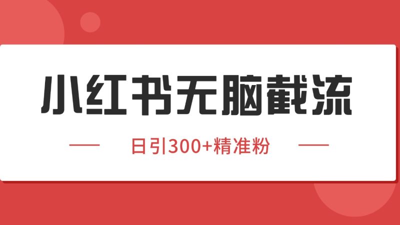 小红书截流同行客源，独家野路子获客玩法 日引200+暴力获客-韬哥副业项目资源网