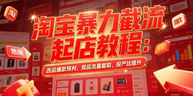 （15468期）淘宝暴力截流起店教程：选品爆款预判，竞品流量截取，投产比提升-韬哥副业项目资源网