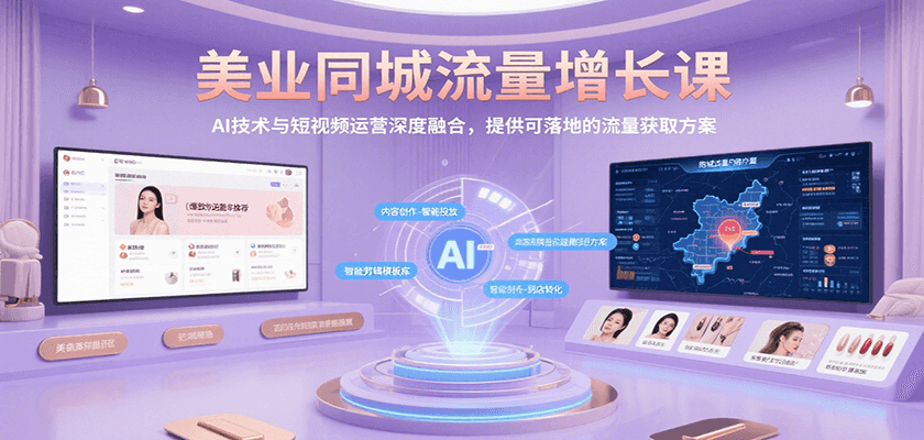 美业同城流量增长课，AI技术与短视频运营深度融合，提供可落地的流量获取方案-韬哥副业项目资源网
