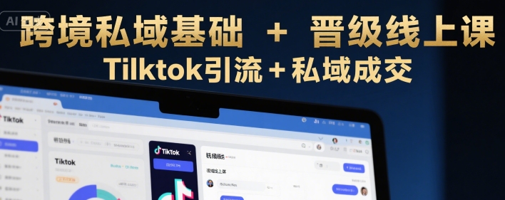 跨境私域基础+晋级线上课，Tilktok引流+私域成交-韬哥副业项目资源网