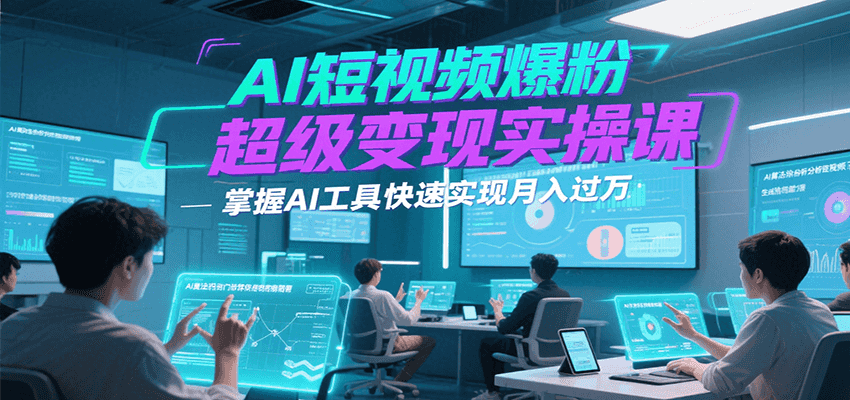 AI短视频爆粉超级变现实操课,掌握AI工具快速实现月入过万-韬哥副业项目资源网