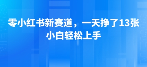 小红书新赛道，一天挣了13张，小白轻松上手-韬哥副业项目资源网