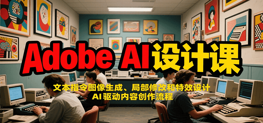 Adobe AI设计课：文本指令图像生成、局部修改和特效设计，AI驱动内容创作流程-韬哥副业项目资源网