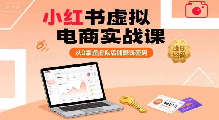 小红书虚拟电商实战课，从0掌握虚拟店铺賺钱密码-韬哥副业项目资源网