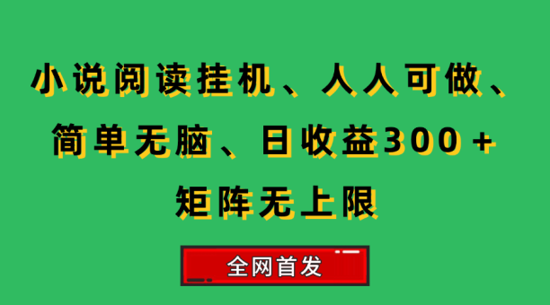 （15413期）小说挂机阅读，人人可做，简单无脑，一天收益300＋矩阵无限上-韬哥副业项目资源网