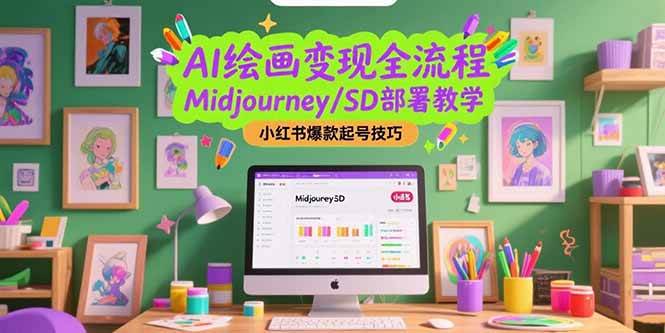 （15324期）AI绘画变现全流程，Midjourney/SD部署教学，小红书爆款起号技巧-韬哥副业项目资源网