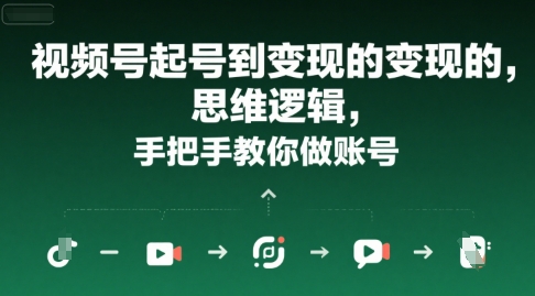 视频号起号到变现的思维逻辑，手把手教你做账号-韬哥副业项目资源网