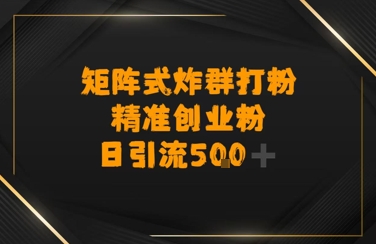 矩阵炸群打粉,日引流500+精准创业粉-韬哥副业项目资源网