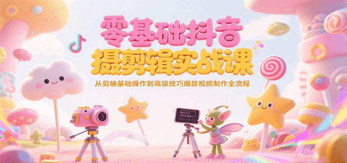 零基础抖音短视频拍摄剪辑实战课,从剪映基础操作到高级技巧爆款视频制作全流程-韬哥副业项目资源网