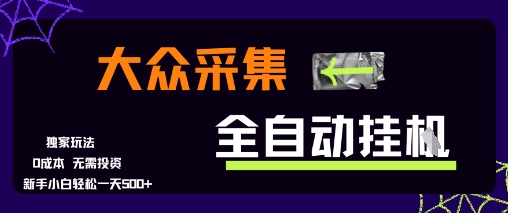 大众采集全自动玩法，新手小白轻松一天5张+，操作简单零成本【揭秘】-韬哥副业项目资源网
