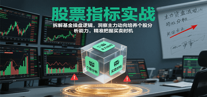 股票指标实战,拆解基金操盘逻辑,洞察主力动向培养个股分析能力,精准把握买卖时机-韬哥副业项目资源网