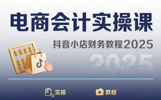 电商会计实操课-抖音小店财务教程2025-韬哥副业项目资源网