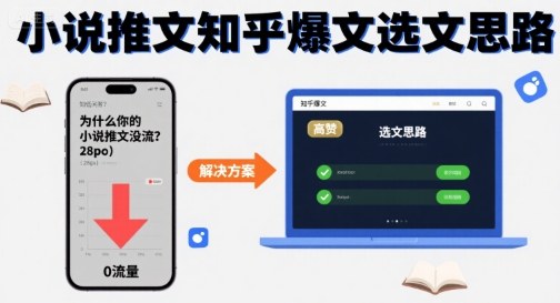为什么你的小说推文没流量？小说推文知乎爆文选文思路-韬哥副业项目资源网