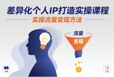 差异化个人IP打造实操课程，实操流量变现方法-韬哥副业项目资源网