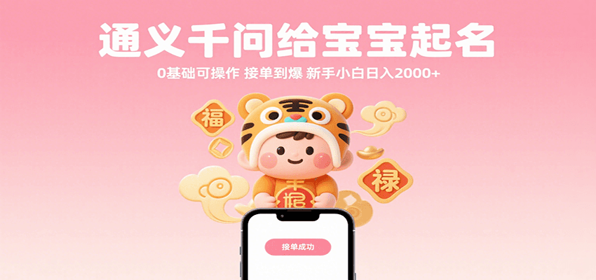 通义千问给宝宝起名 0基础可操作 接单到爆 新手小白日入2000+-韬哥副业项目资源网