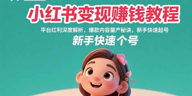 （15559期）小红书变现赚钱教程：平台红利深度解析，爆款内容量产秘诀，新手快速起号-韬哥副业项目资源网