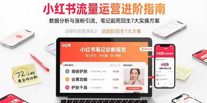 （15827期）小红书流量运营进阶指南，数据分析与涨粉引流，笔记起死回生7大实操方案-韬哥副业项目资源网