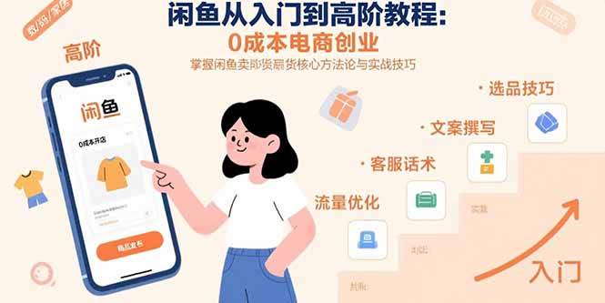 图片[1]-（15640期）闲鱼从入门到高阶教程：0成本电商创业，掌握闲鱼卖货核心方法论与实战技巧-韬哥副业项目资源网