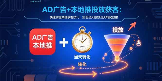 图片[1]-（15637期）AD广告+本地推投放获客：快速掌握精准获客技巧，实现当天投放当天转化效果-韬哥副业项目资源网