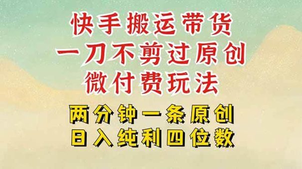 (15577期)快手黑科技搬运带货,一刀不剪过原创,微付费投流玩法,轻松日入四位数…-韬哥副业项目资源网