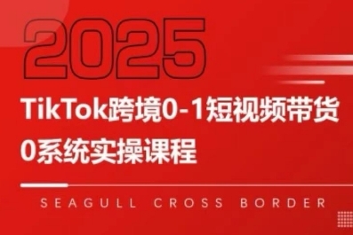 TikTok跨境0-1短视频带货,系统拆解TikTok跨境带货全链路,实现跨境可持续盈利