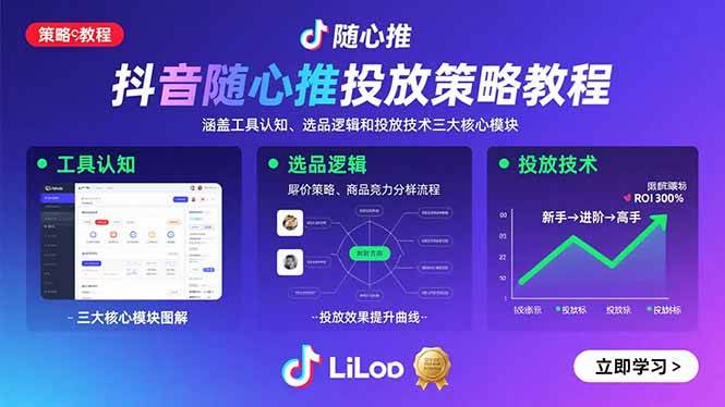 （15828期）抖音随心推投放策略教程：涵盖工具认知、选品逻辑和投放技术三大核心模块-韬哥副业项目资源网