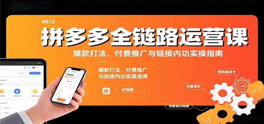 拼多多全链路运营课，爆款打法、付费推广与链接内功实操指南-韬哥副业项目资源网