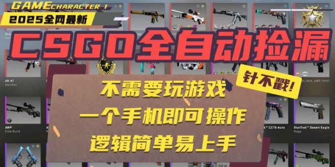 CSGO自动捡漏项目,最新独家玩法,一个手机即可操作。新手小白轻松月入1W+-韬哥副业项目资源网