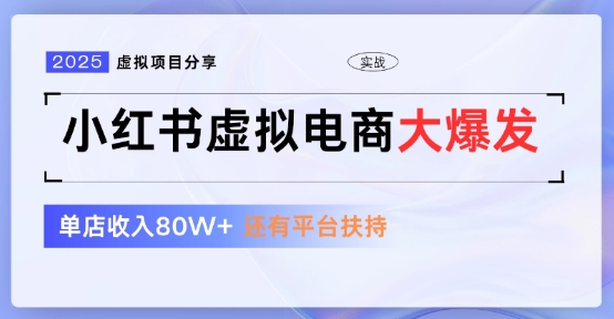 小红书虚拟店铺 蓝海项目 小白轻松一天3张+-韬哥副业项目资源网