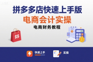 拼多多店快速上手版电商会计实操-电商财务教程-韬哥副业项目资源网
